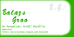 balazs groo business card